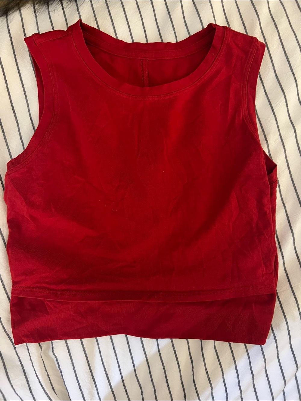 lululemon athletica Red Sleeveless Crop Tank